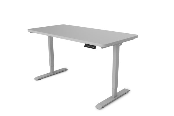 Bureau assis-debout électrique, gris, 120 x 60 cm