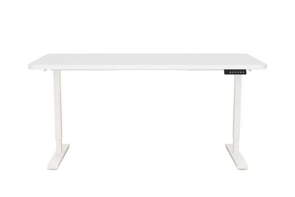 Bureau assis-debout électrique, blanc, 140 x 70 cm