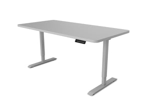 Bureau assis-debout électrique, gris, 140 x 70 cm