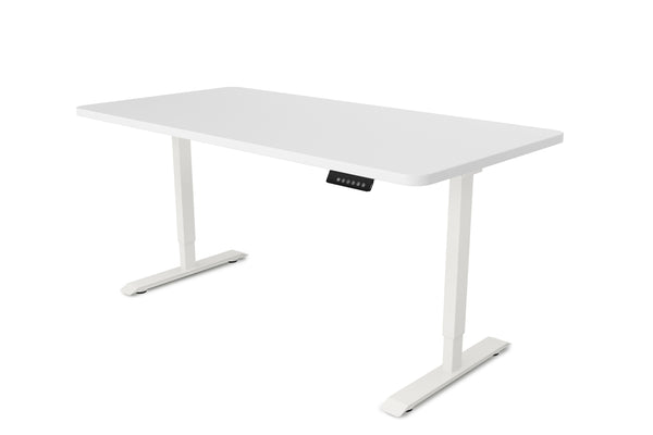 Bureau assis-debout électrique, blanc, 140 x 70 cm