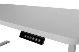 Bureau assis-debout électrique, gris, 140 x 70 cm