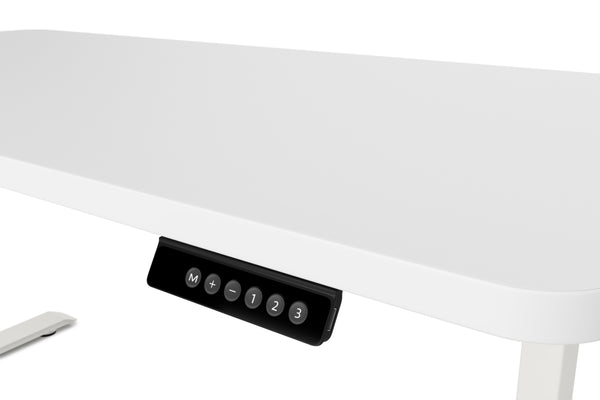 Bureau assis-debout électrique, blanc, 140 x 70 cm