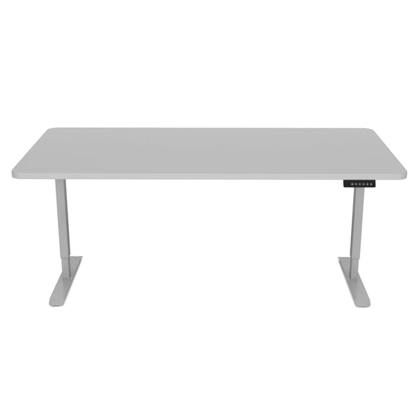 Bureau assis-debout électrique, gris, 140 x 70 cm
