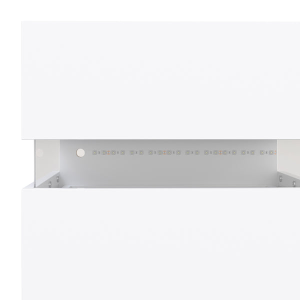 Nachttisch LED BONO mit 3 Schubladen weiss