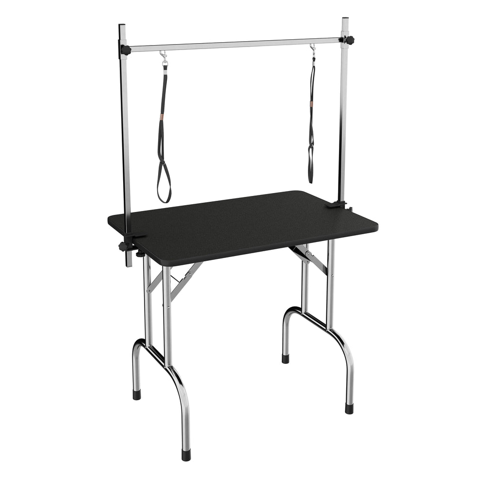 Grooming table with 2 loops for dogs, black