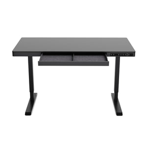 Bureau assis-debout électrique avec tiroir, 120 x 60 cm, noir