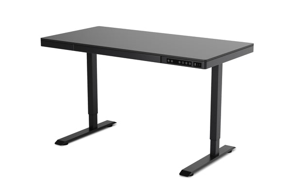 Bureau assis-debout électrique avec tiroir, 120 x 60 cm, noir