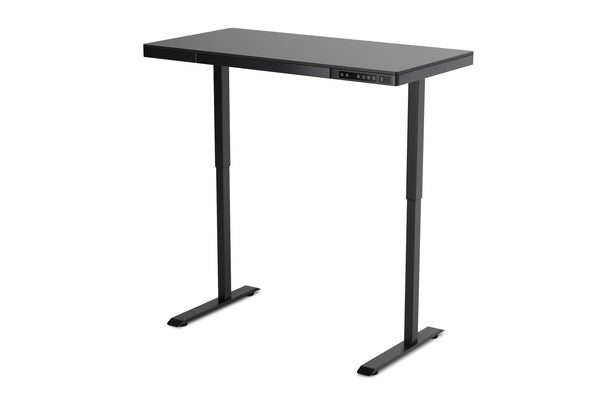 Bureau assis-debout électrique avec tiroir, 120 x 60 cm, noir