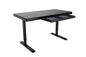 Bureau assis-debout électrique avec tiroir, 120 x 60 cm, noir