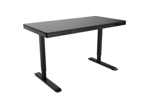 Bureau assis-debout électrique avec tiroir, 120 x 60 cm, noir