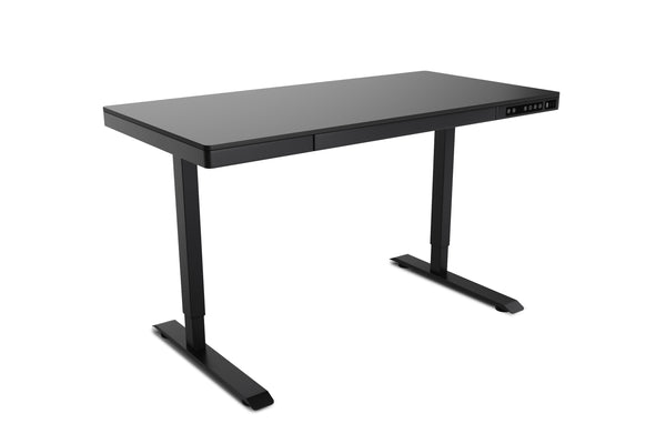 Bureau assis-debout électrique avec tiroir, 120 x 60 cm, noir