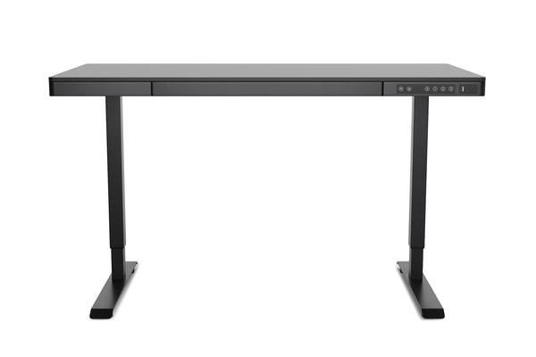 Bureau assis-debout électrique avec tiroir, 120 x 60 cm, noir