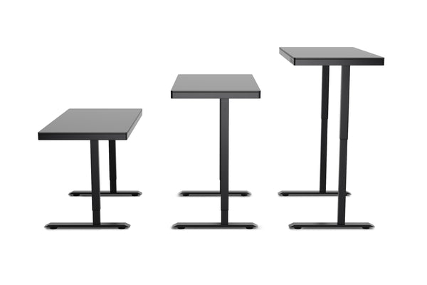 Bureau assis-debout électrique avec tiroir, 120 x 60 cm, noir