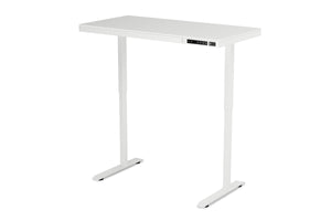 Stehpult elektrisch mit Schublade 120 x 60 cm weiss