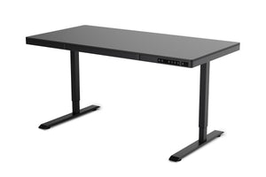 Bureau assis-debout électrique avec tiroir, 140 x 70 cm, noir