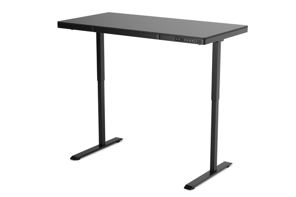 Bureau assis-debout électrique avec tiroir, 140 x 70 cm, noir