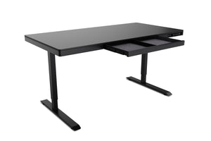Bureau assis-debout électrique avec tiroir, 140 x 70 cm, noir