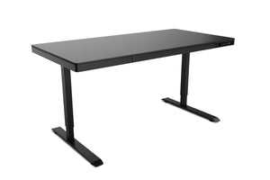 Bureau assis-debout électrique avec tiroir, 140 x 70 cm, noir