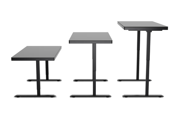 Bureau assis-debout électrique avec tiroir, 140 x 70 cm, noir