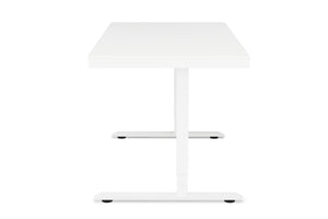Bureau assis-debout électrique avec tiroir, 140 x 70 cm, blanc