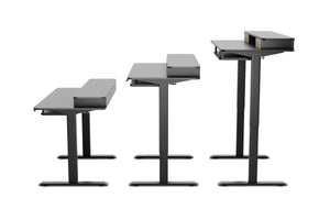 Scrivania elettrica in piedi con ripiano e vano porta tastiera, 120 x 60 cm, nera