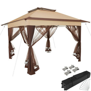 Faltpavillon Carabobo 3,64x3,64x2,94m braun