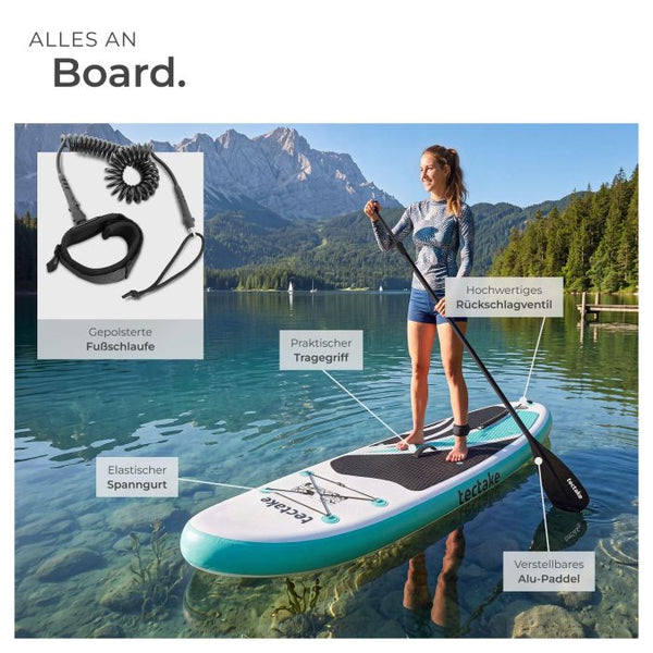 Stand-Up Paddle Board 2in1 Zenon weiss/türkis 288 cm ohne Kamerahalterung