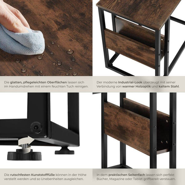 Beistelltisch Wigan Industrial Holz dunkel, rustikal