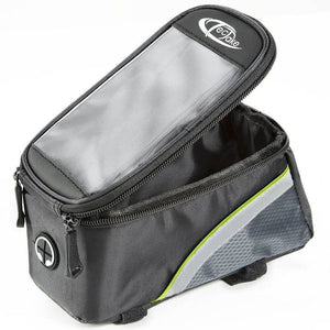 Fahrradtasche mit Rahmen-Befestigung für Smartphones schwarz/grau/grün 20,5 x 10 x 10,5 cm