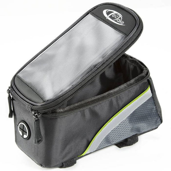 Fahrradtasche mit Rahmen-Befestigung für Smartphones schwarz/grau/grün 20,5 x 10 x 10,5 cm