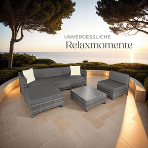 Aluminium Rattan Lounge grau
