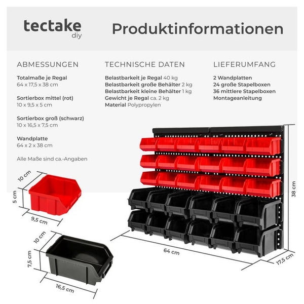 2er Set Wandregal Stapelboxen