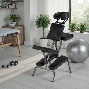 Massagestuhl aus Kunstleder schwarz