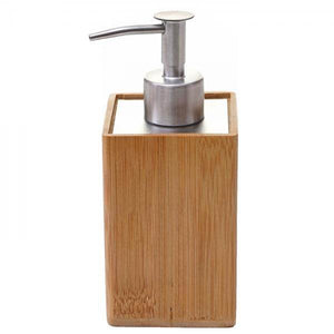 4-teiliges Badset HWC-B85, Badezimmerset Badaccessoires Seifenspender Zahnbürstenhalter, Bambus