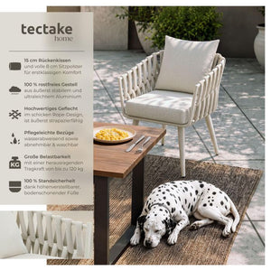 Gartenstuhl Lugano Rope-Design Aluminium beige, 1 Stück