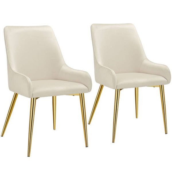 Polsterstuhl Avane, Samtoptik, Belastbarkeit 120 kg beige 2er Set