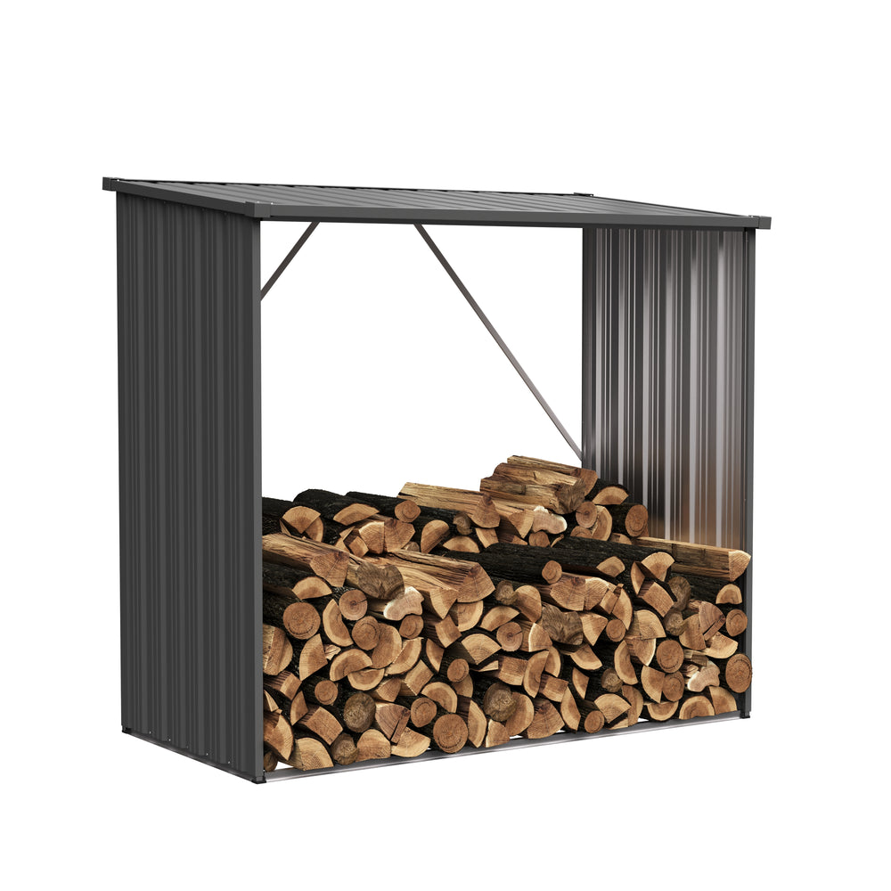 Outdoor firewood shelf 164 x 83 x 154 cm