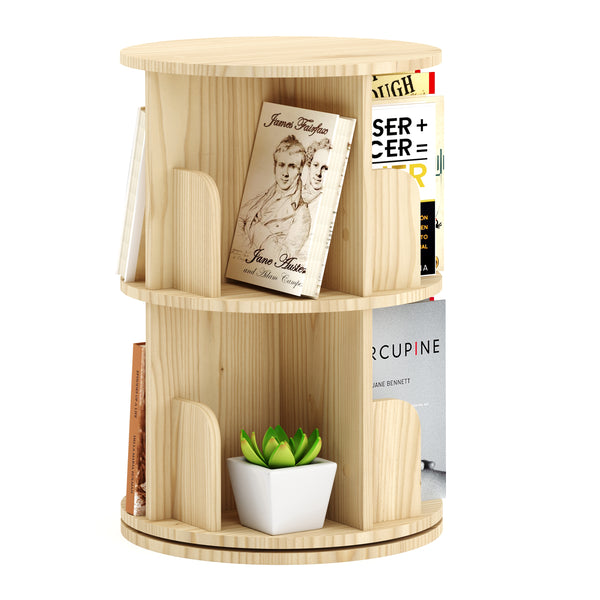 Bücherregal Drehregal VEDA mit 2 Ebenen 44 x 65 cm natur