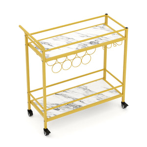 Weinregal auf Rollen für 9 Flaschen 85 x 89 cm gold