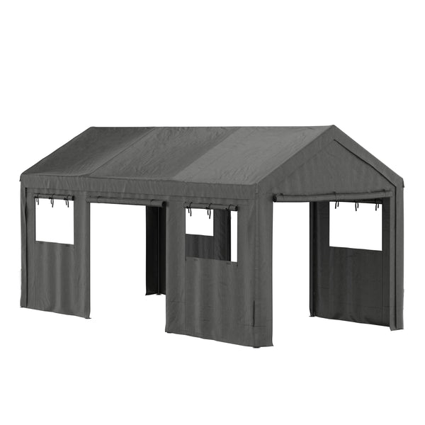Faltpavillon BORTU 6 x 3 m anthrazit inkl. 4 Seitenwände