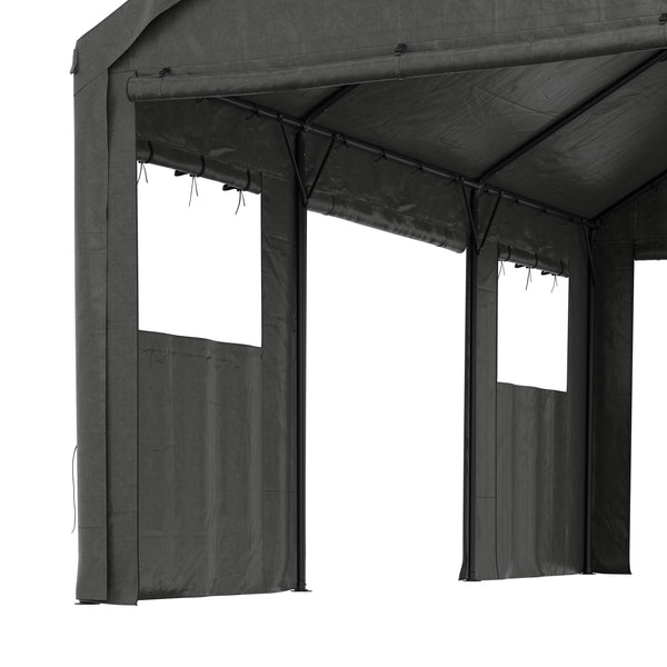 Faltpavillon BORTU 6 x 3 m anthrazit inkl. 4 Seitenwände