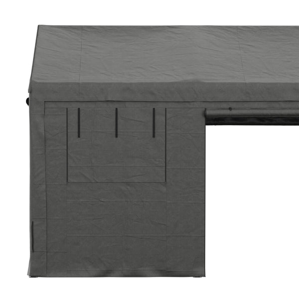 Faltpavillon BORTU 6 x 3 m anthrazit inkl. 4 Seitenwände