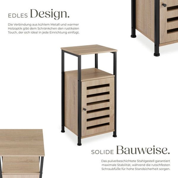 Beistellschrank Durham Industrial Holz hell, Eiche Sonoma