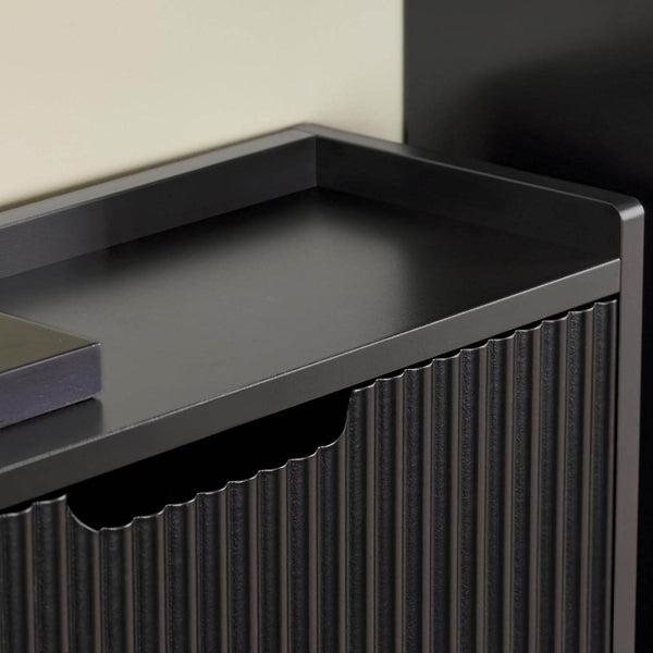 Schuhkipper mit 2 Klappen Schuhschrank schmal Schuhkommode Schwarz