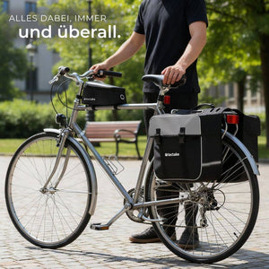 Set Fahrradtasche Georg und Fahrradrahmentasche schwarz 20 x 9,5 x 10 cm