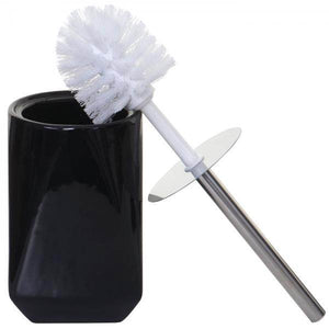 5-teiliges Badset HWC-C71, WC-Garnitur Badezimmerset Badaccessoires, Keramik ~ schwarz