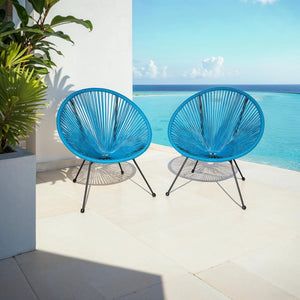 2er Set Gartenstuhl Santana blau
