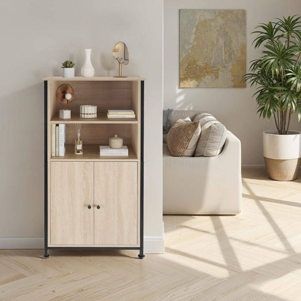Highboard Doncaster Industrial Holz hell, Eiche Sonoma