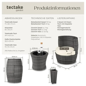 Aluminium Rattan Sitzgruppe Nizza