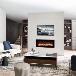 BALDERIA Fiamma 48" Elektrischer Einbaukamin LED 3D-Flammeneffekt 2000W